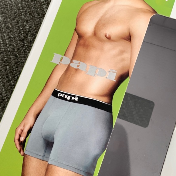 PAPI MENS BRAND NEW LIGHT GRAY COTTON STRETCH BOXER BRIEF MEDIUM (1 PAIR ONLY) - Picture 6 of 10